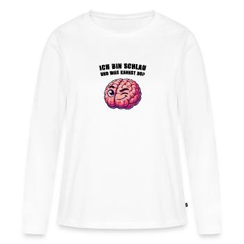 Smart brain - Women's Premium Organic Long Sleeve Shirt - white - Front - Julia (174cm)