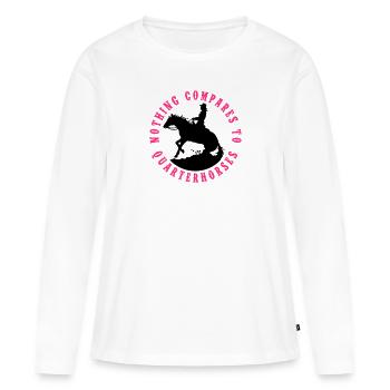 Quarterhorses Lady 2C - Frauen Premium Bio Langarmshirt - Weiß - Vorne - Julia (174cm)