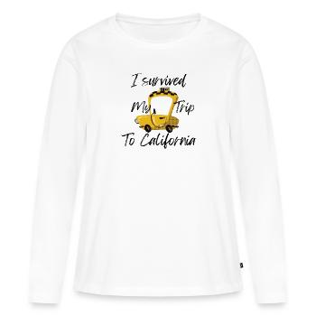 J’ai survécu à mon voyage en Californie - T-shirt manches longues Premium bio Femme - blanc - Devant - Julia (174cm)