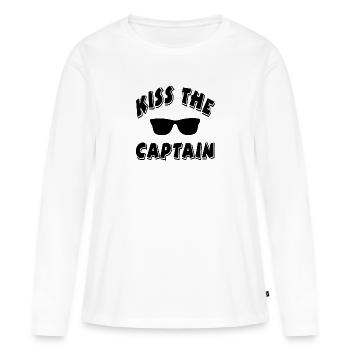 Boot - Frauen Premium Bio Langarmshirt - Weiß - Vorne - Julia (174cm)