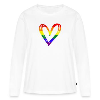 Love Shirt | Pride | CSD - Frauen Premium Bio Langarmshirt - Weiß - Vorne - Julia (174cm)