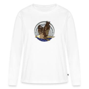 Oiseau - T-shirt manches longues Premium bio Femme - blanc - Devant - Julia (174cm)