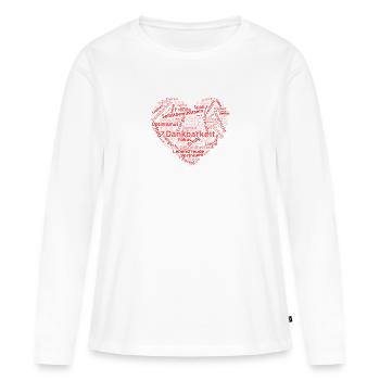 Optimismus Dankbarkeit Erfolg - Frauen Premium Bio Langarmshirt - Weiß - Vorne - Julia (174cm)