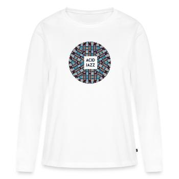 Musique Acid Jazz Moderne - T-shirt manches longues Premium bio Femme - blanc - Devant - Julia (174cm)