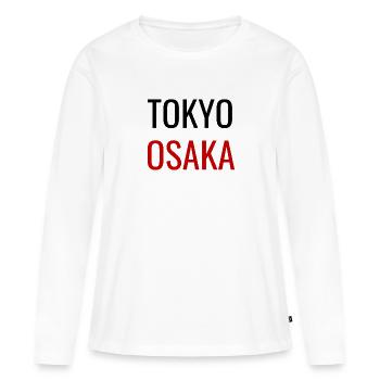 Tokyo Osaka Design Japon - T-shirt manches longues Premium bio Femme - blanc - Devant - Julia (174cm)