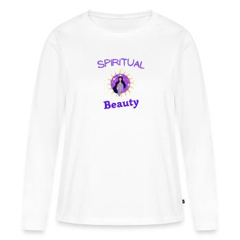 spiritual beauty - T-shirt manches longues Premium bio Femme - blanc - Devant - Julia (174cm)