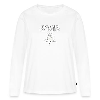 Find your inspiration in fashion Design - Frauen Premium Bio Langarmshirt - Weiß - Vorne - Julia (174cm)