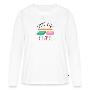 Greifen Sie den Ton POLYMER CLAY - Frauen Premium Bio Langarmshirt - Weiß - Vorne - Julia (174cm)