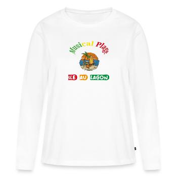 musical plage ile au lagon - T-shirt manches longues Premium bio Femme - blanc - Devant - Julia (174cm)