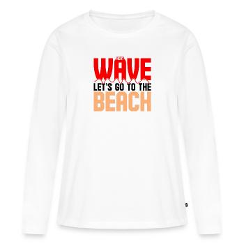 vague de chaleur allons à la plage - T-shirt manches longues Premium bio Femme - blanc - Devant - Julia (174cm)