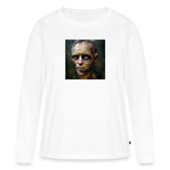 Grand-père zombie pourri - T-shirt manches longues Premium bio Femme - blanc - Devant - Julia (174cm)