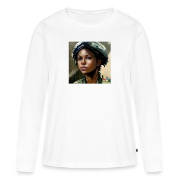 Schöne US Army Combat Medical Painting - Frauen Premium Bio Langarmshirt - Weiß - Vorne - Julia (174cm)