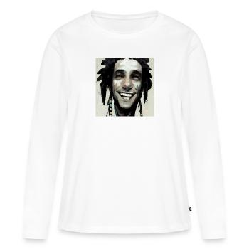 Rastafari Sketch Painting - T-shirt manches longues Premium bio Femme - blanc - Devant - Julia (174cm)