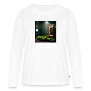 Telephone booth with plants - Women's Premium Organic Long Sleeve Shirt - white - Front - Julia (174cm)