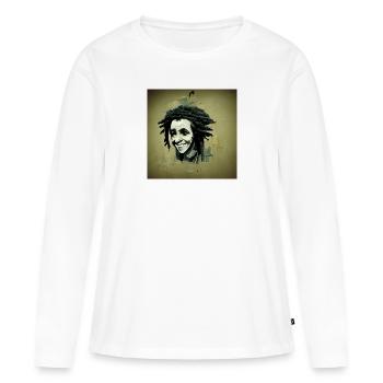 Peinture à croquis rastafari - T-shirt manches longues Premium bio Femme - blanc - Devant - Julia (174cm)