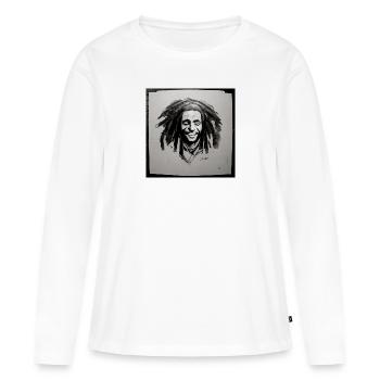 Peinture à croquis rastafari - T-shirt manches longues Premium bio Femme - blanc - Devant - Julia (174cm)