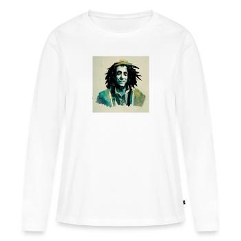 Peinture à croquis rastafari - T-shirt manches longues Premium bio Femme - blanc - Devant - Julia (174cm)
