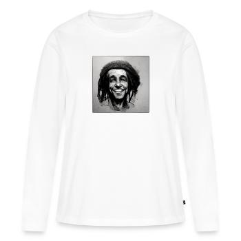 Peinture d’esquisse rastafari - T-shirt manches longues Premium bio Femme - blanc - Devant - Julia (174cm)