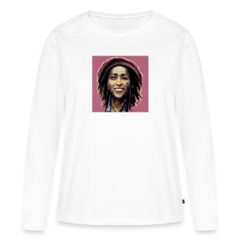 Peinture à croquis rastafari - T-shirt manches longues Premium bio Femme - blanc - Devant - Julia (174cm)