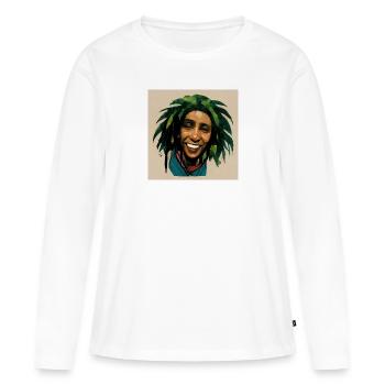 Peinture à croquis rastafari - T-shirt manches longues Premium bio Femme - blanc - Devant - Julia (174cm)