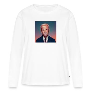 Président Usa - T-shirt manches longues Premium bio Femme - blanc - Devant - Julia (174cm)