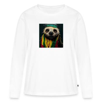 Rasta Sloth - Women's Premium Organic Long Sleeve Shirt - white - Front - Julia (174cm)