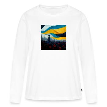 Sieg Der Ukraine - Frauen Premium Bio Langarmshirt - Weiß - Vorne - Julia (174cm)