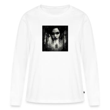 Le son de l’horreur du silence - T-shirt manches longues Premium bio Femme - blanc - Devant - Julia (174cm)