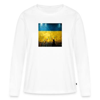 Sieg Der Ukraine - Frauen Premium Bio Langarmshirt - Weiß - Vorne - Julia (174cm)