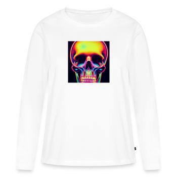 Crâne disco - T-shirt manches longues Premium bio Femme - blanc - Devant - Julia (174cm)