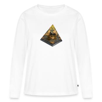 Anubis/ Podenco :-) Pyramide - T-shirt manches longues Premium bio Femme - blanc - Devant - Julia (174cm)