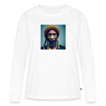 Rastafari Realistische Fotomalerei - Frauen Premium Bio Langarmshirt - Weiß - Vorne - Julia (174cm)