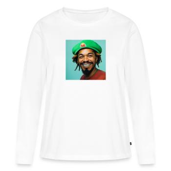 Portrait rastafari - T-shirt manches longues Premium bio Femme - blanc - Devant - Julia (174cm)