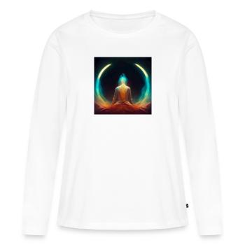 Éveil spirituel - T-shirt manches longues Premium bio Femme - blanc - Devant - Julia (174cm)