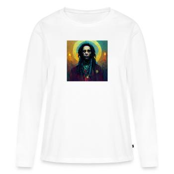 Rastafaris spirituels - T-shirt manches longues Premium bio Femme - blanc - Devant - Julia (174cm)