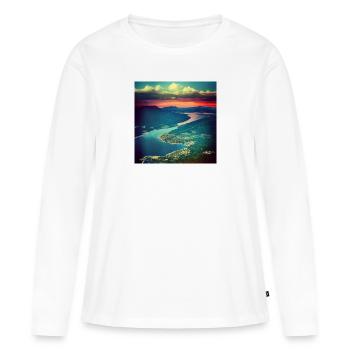 Blick Von Den Blue Mountains - Frauen Premium Bio Langarmshirt - Weiß - Vorne - Julia (174cm)
