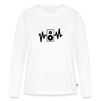 Haut-parleur - T-shirt manches longues Premium bio Femme - blanc - Devant - Julia (174cm)
