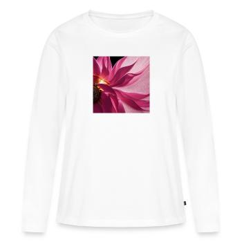Mandala Flower - T-shirt manches longues Premium bio Femme - blanc - Devant - Julia (174cm)