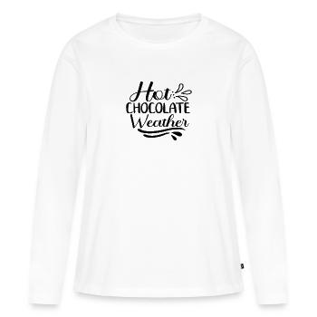 Temps de chocolat chaud - T-shirt manches longues Premium bio Femme - blanc - Devant - Julia (174cm)