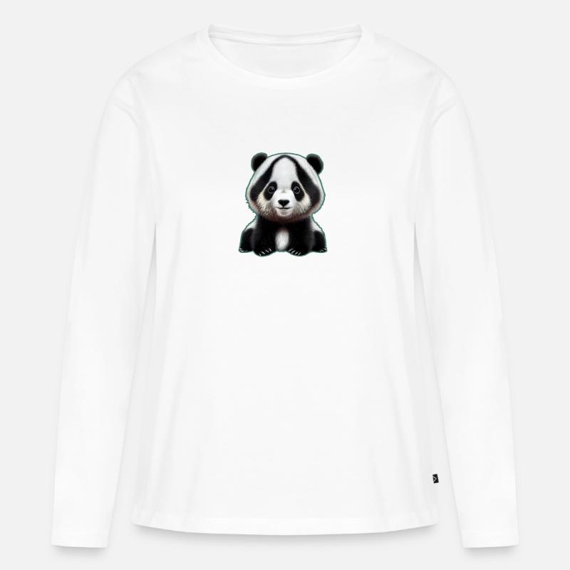 Panda 5 - Women's Premium Organic Long Sleeve Shirt - white