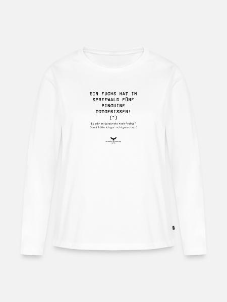 Spreewald Pinguine vs. Fuchs - Frauen Premium Bio Langarmshirt - Weiß