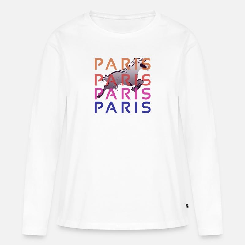 Paris - Frauen Premium Bio Langarmshirt - Weiß
