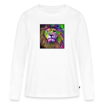 MULTI-COLOUR LION - Women's Premium Organic Long Sleeve Shirt - white - Front - Julia (174cm)
