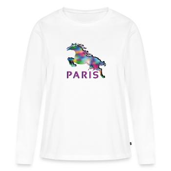 Paris - T-shirt manches longues Premium bio Femme - blanc - Devant - Julia (174cm)