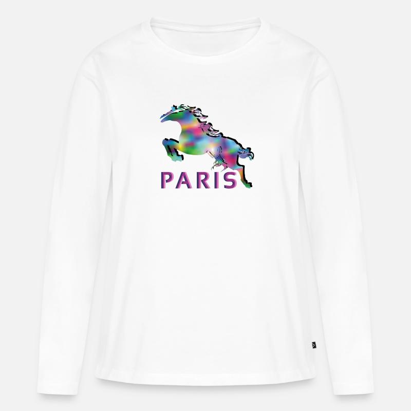 paris - Frauen Premium Bio Langarmshirt - Weiß