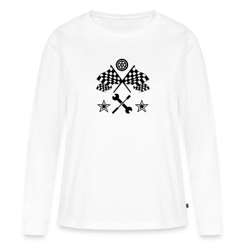 Auto - Frauen Premium Bio Langarmshirt - Weiß - Vorne - Julia (174cm)