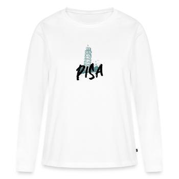 Pise Italie ville natale, tourisme tour de Pise - T-shirt manches longues Premium bio Femme - blanc - Devant - Julia (174cm)