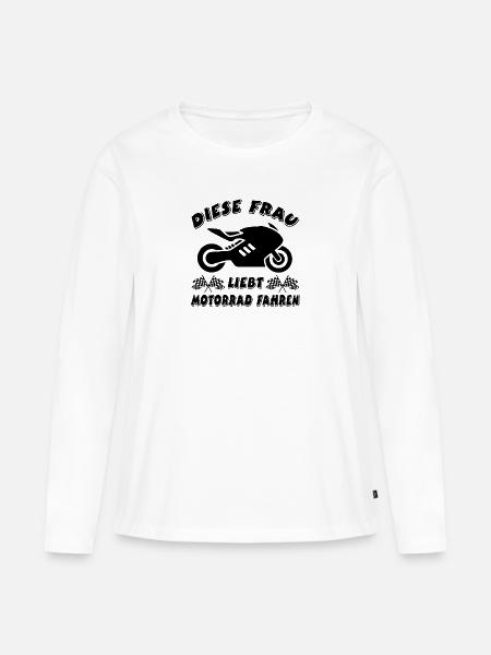 Motorrad - Frauen Premium Bio Langarmshirt - Weiß