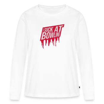 Je suis nul au bowling - T-shirt manches longues Premium bio Femme - blanc - Devant - Julia (174cm)