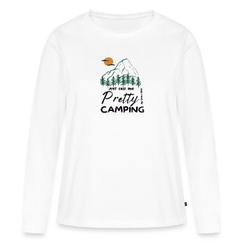 Appelez-moi simplement Pretty et emmenez-moi Camping - T-shirt manches longues Premium bio Femme - blanc - Devant - Julia (174cm)